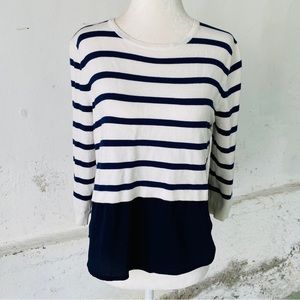 YAL Long Sleeve Back Button Layered/Faux Shirt Pullover Sweater (size M)